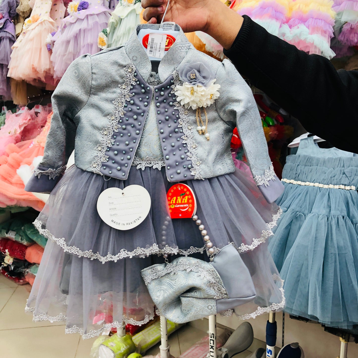Beautiful girls frock with bag