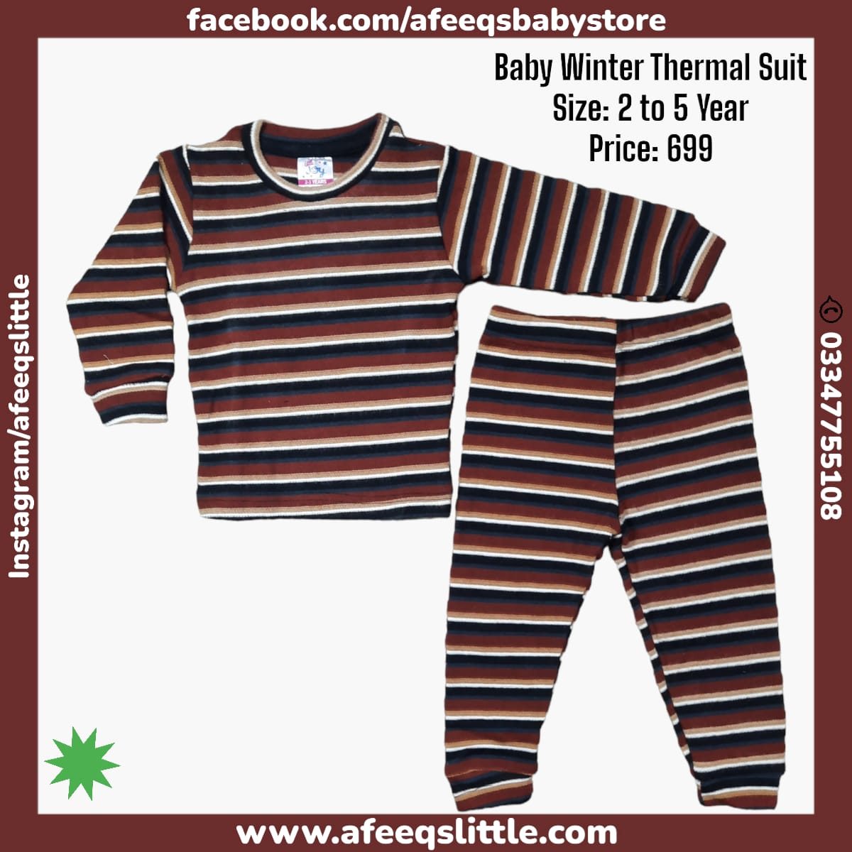 Warm Winter Thermal Night Suit
