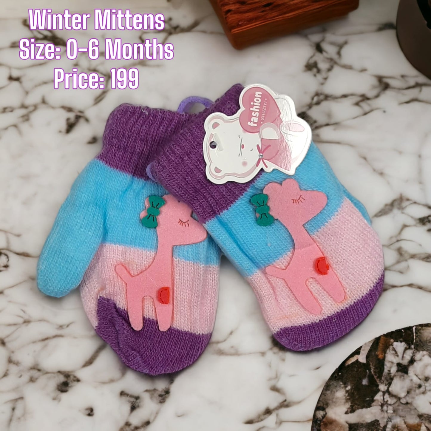 Unicorn Baby Warm Winter Mittens 0-6Months