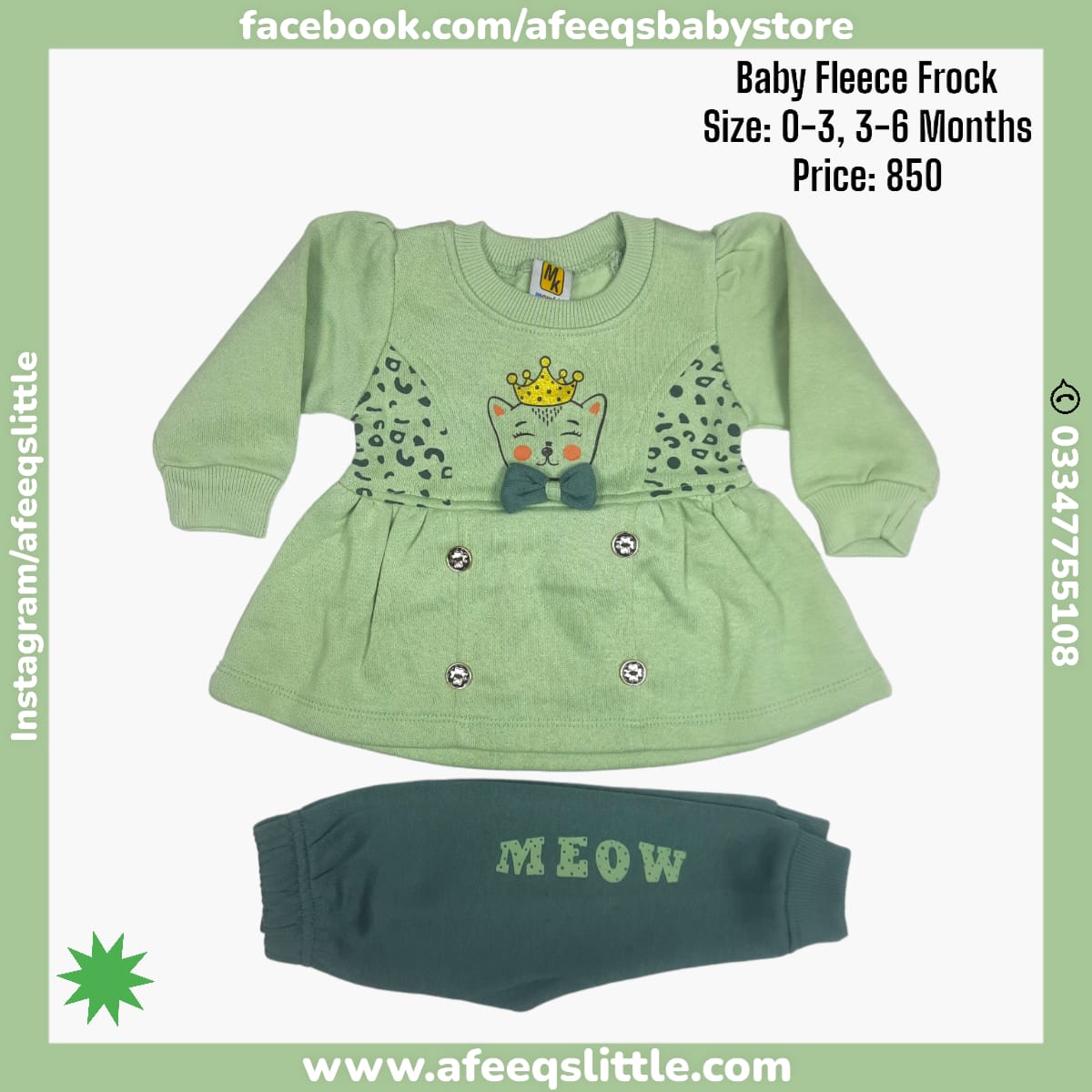 Catty Baby Fleece Frock