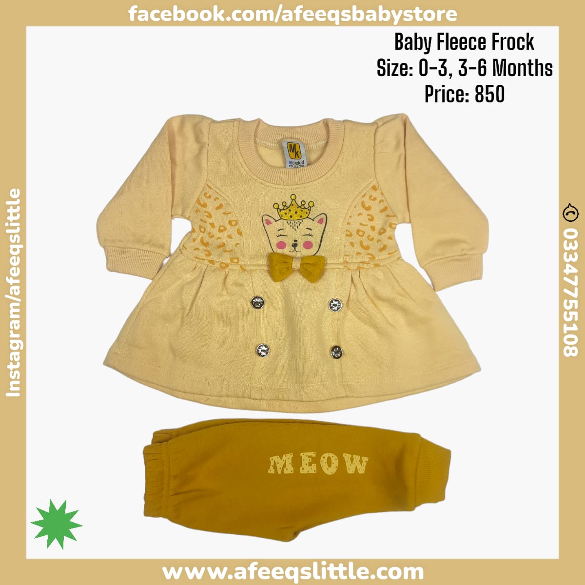 Catty Baby Fleece Frock