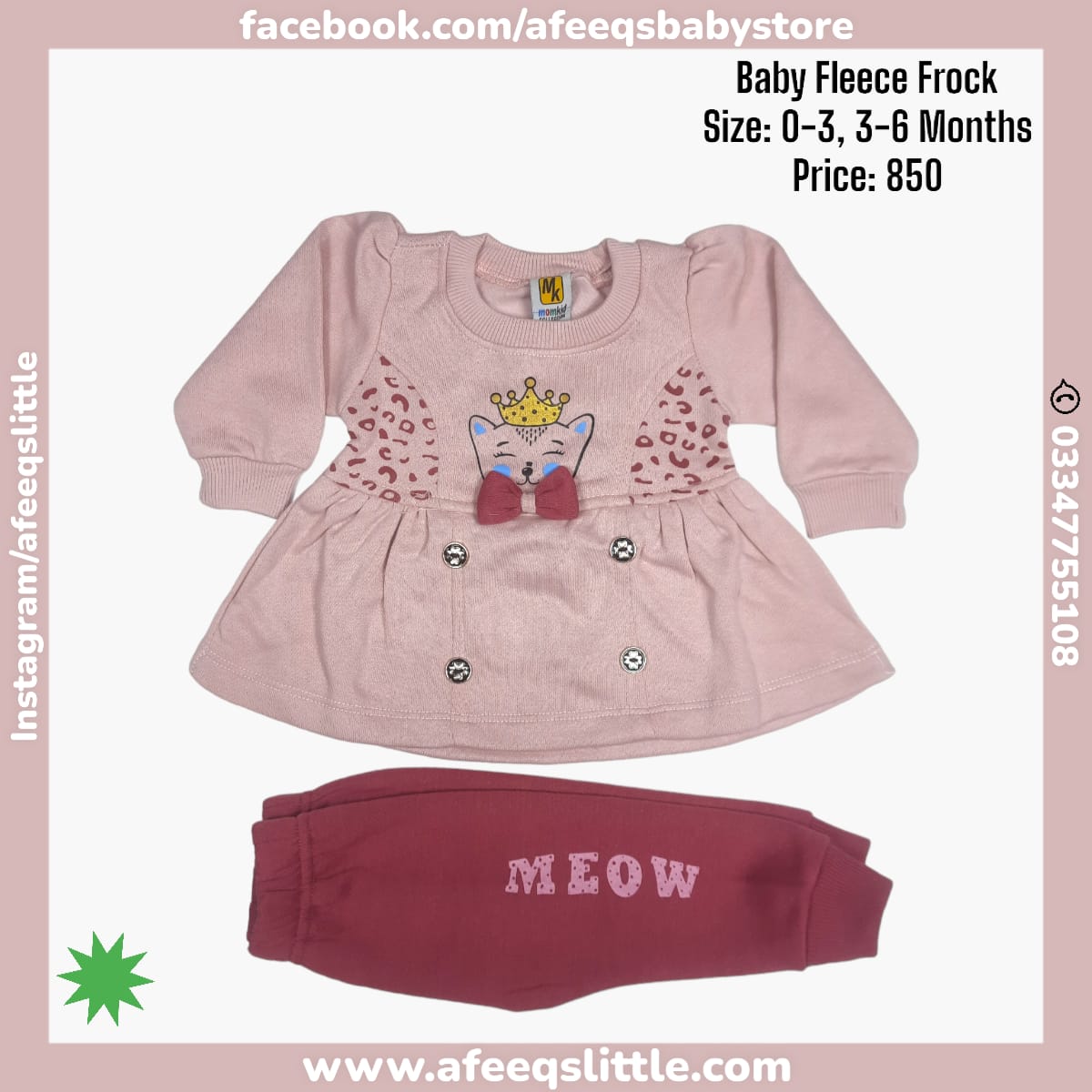 Catty Baby Fleece Frock