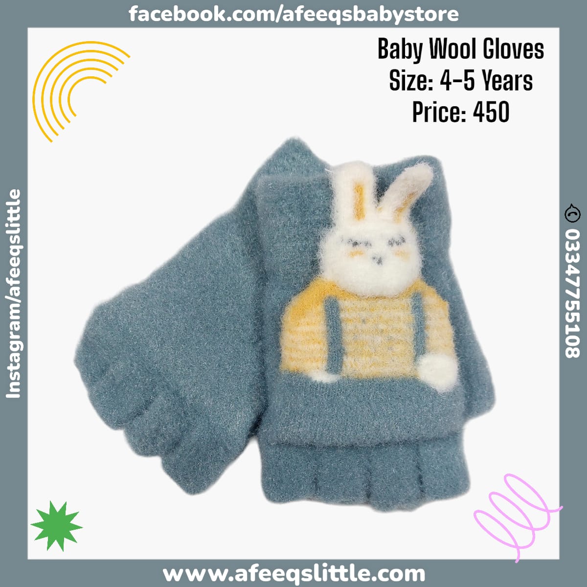 Bynny Kids Warm Wool Gloves 4-5 Years