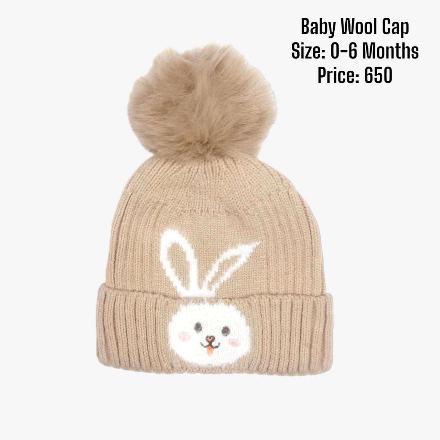 Cute Bunny Premium Wool Cap 0-6month