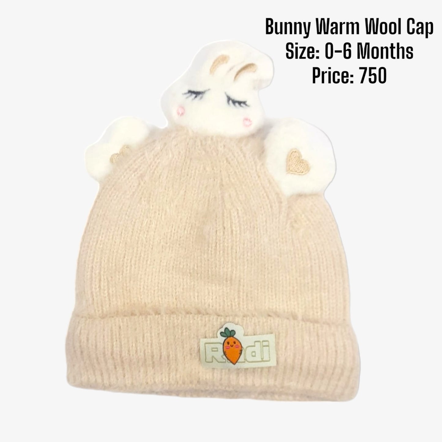 Cute Bunny Premium Wool Cap 0-6month