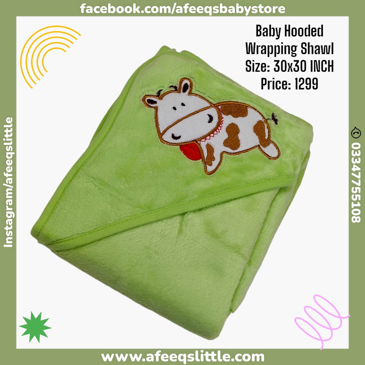 Animal Character Soft & Warm Baby Hooded Wrapping Shawls