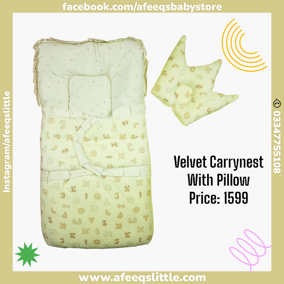 Velvet Carrynest With pillow