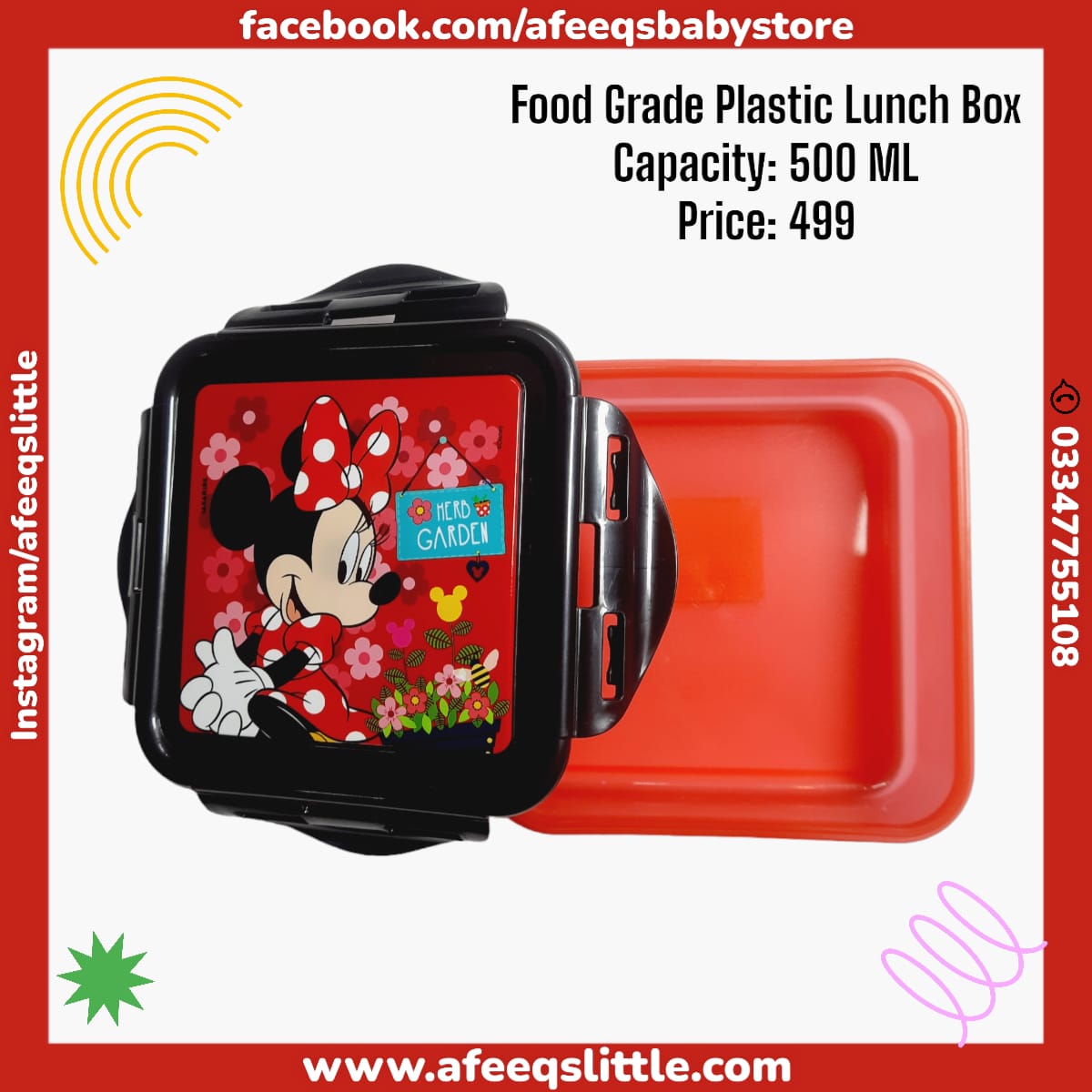 Imported Cartoon Character Food Grade Plastic Lunch Box