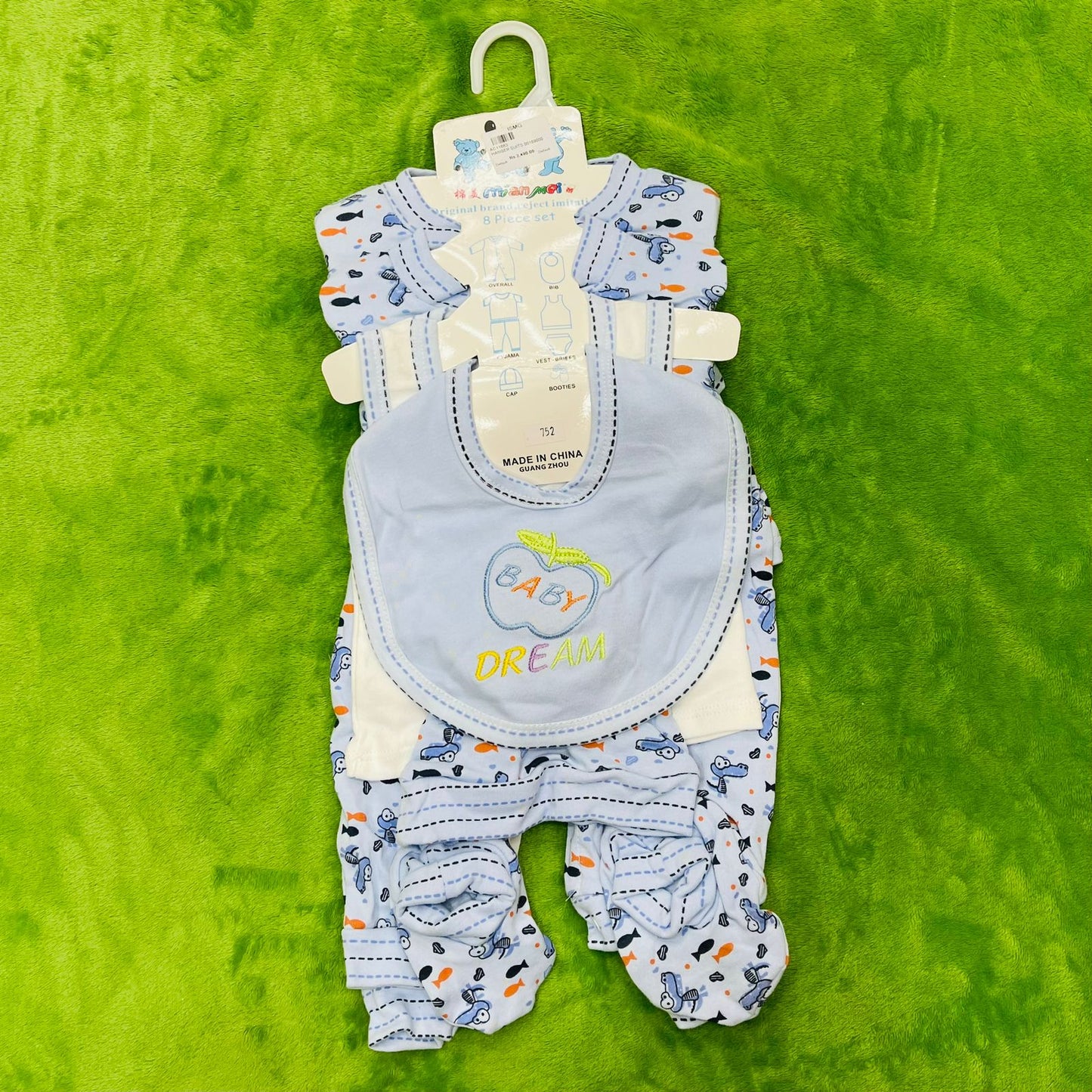 Imported Apple 8 Pieces Baby Cotton Starter Set 0-3Months