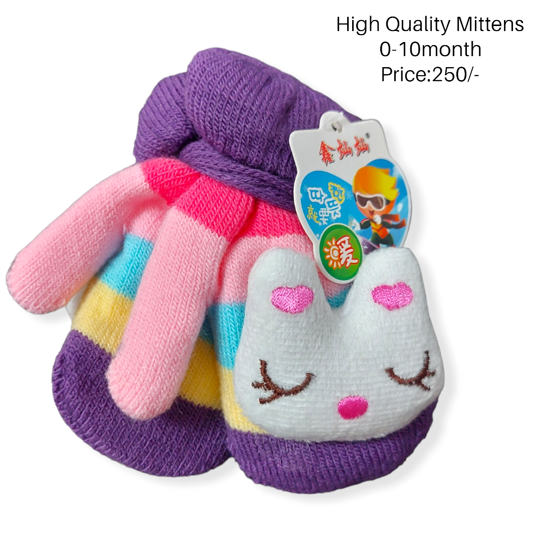 Cute Characters High Quality Warm Wool Mittens 0-10Months