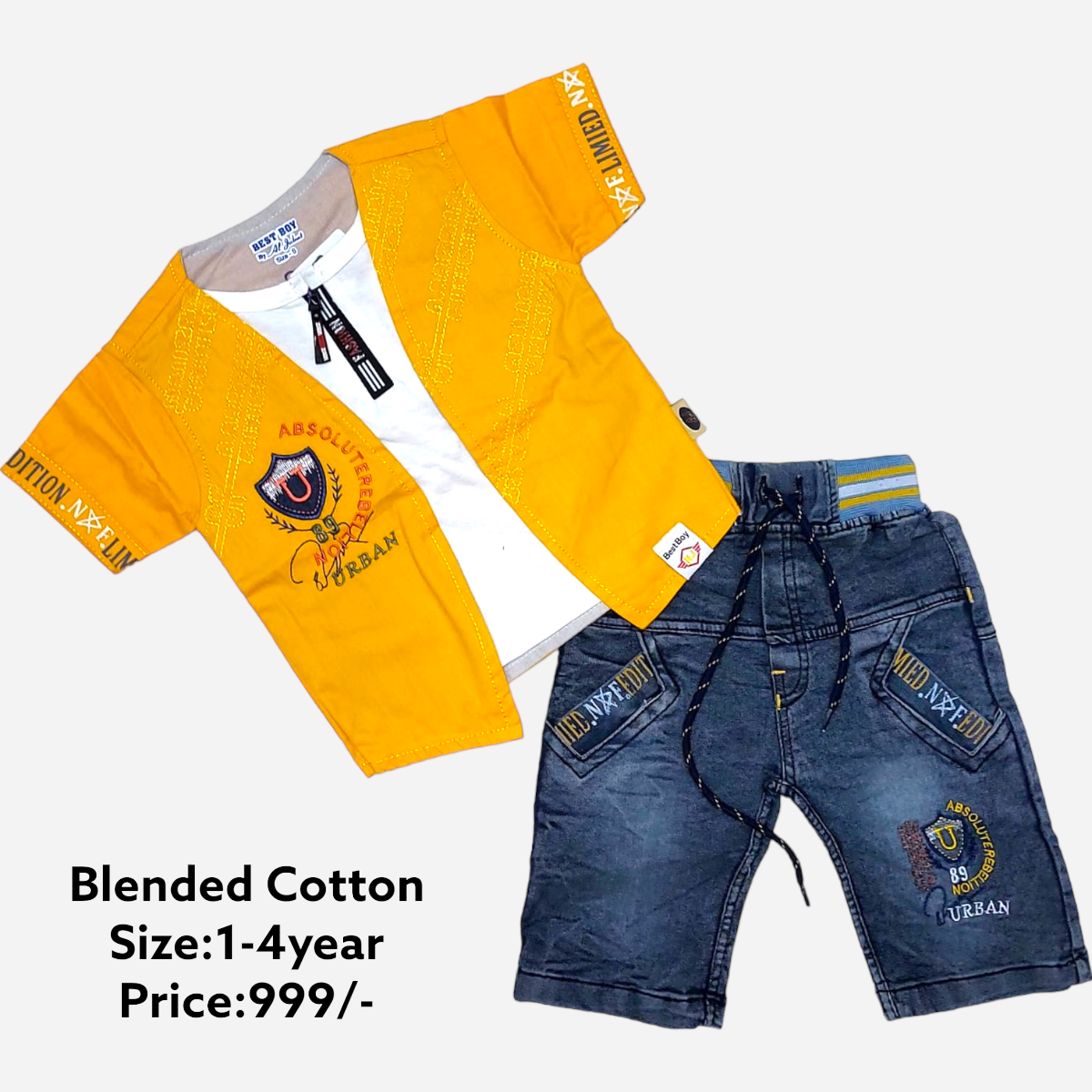 Stylish Shirt with Denim Shorts