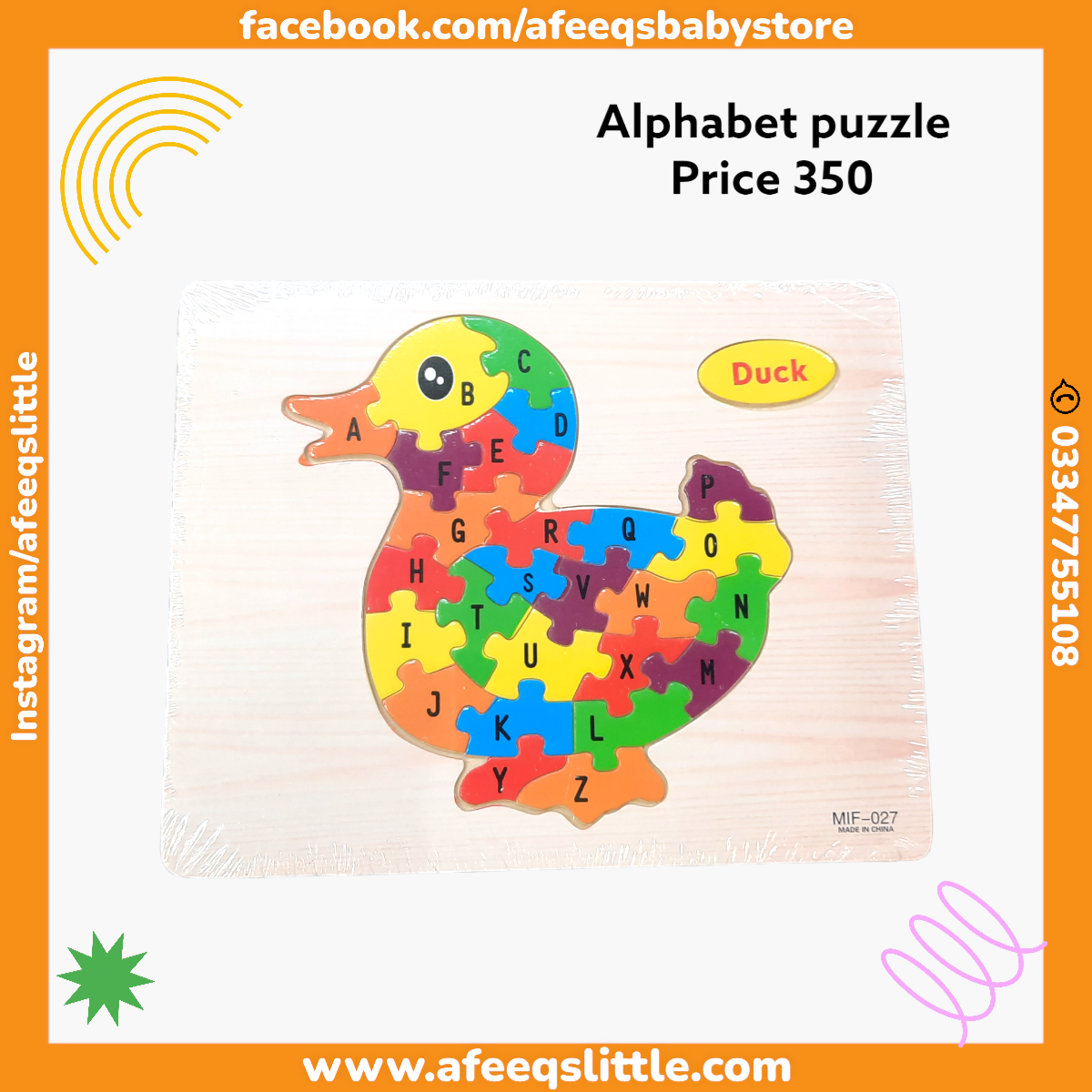 Alphabet Wooden Puzzle Board - Educational Toy