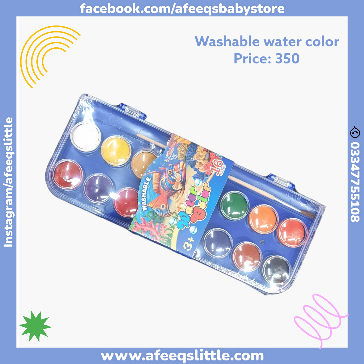 16 Washable Water Color Box