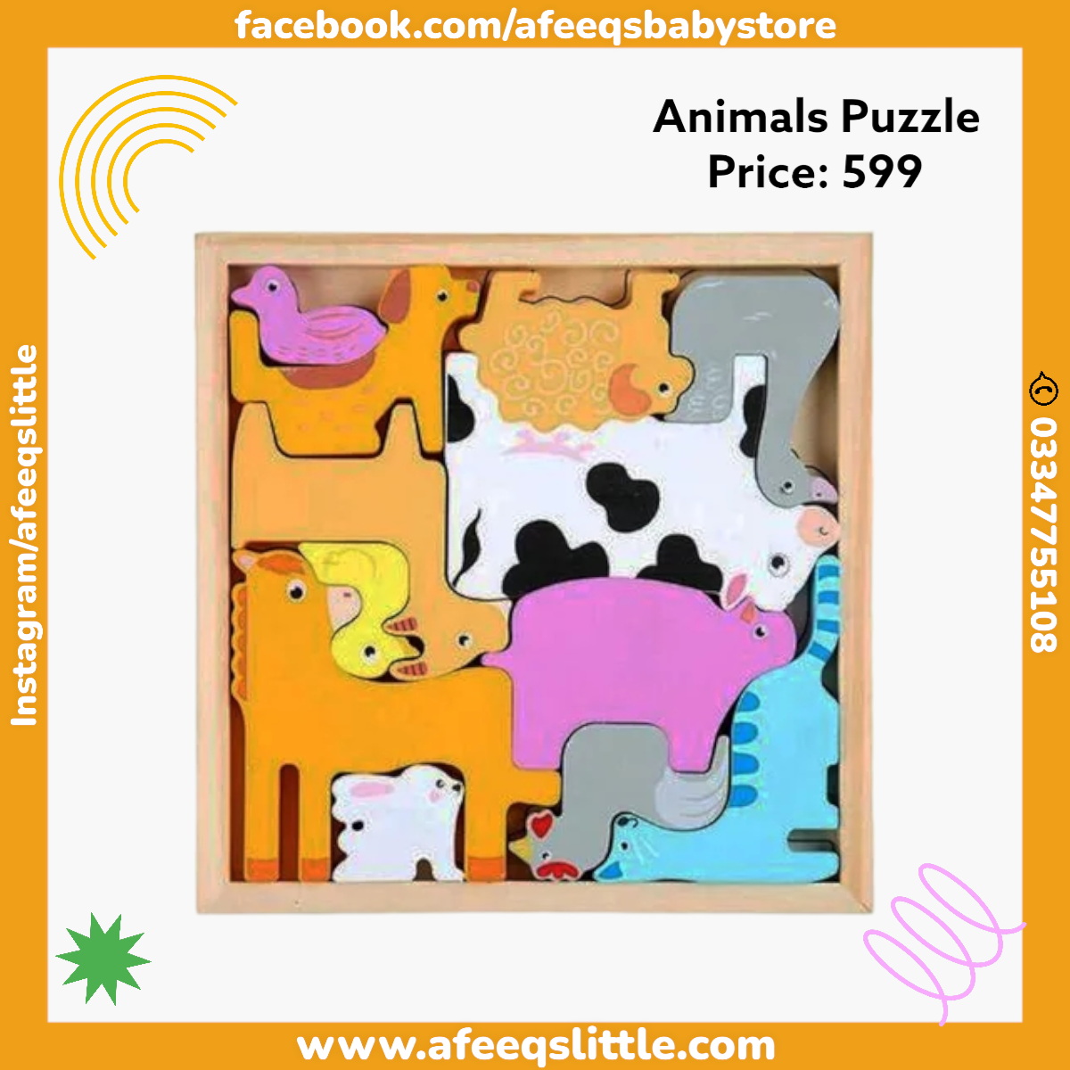 Animals Puzzle Board - Education Toy