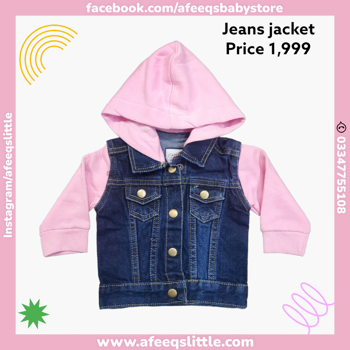 Pink-Blue Jeans Jacket
