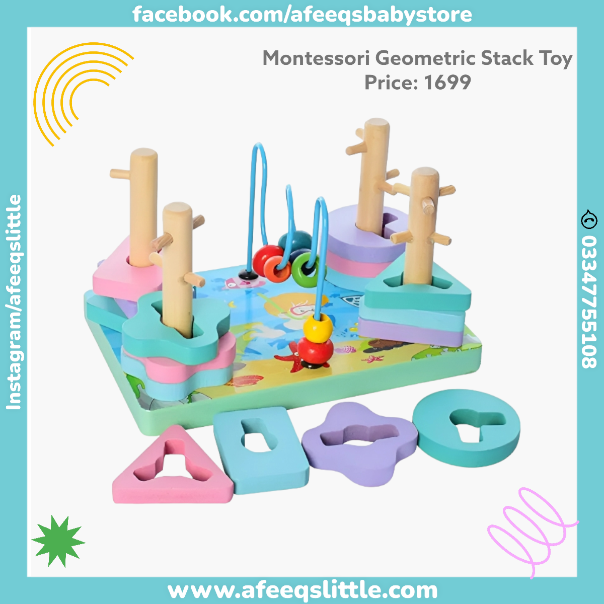 Montessori Wooden Geometric Stack Toy