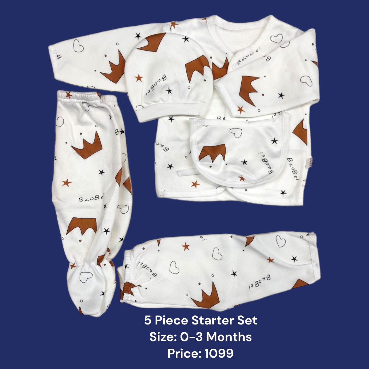 5 Pieces Fleece Starter Set 0-3 Months