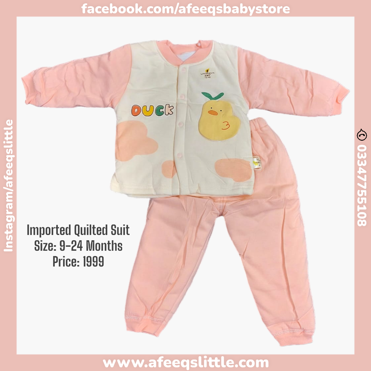 Cute Duck Character Imported Quilted Suit