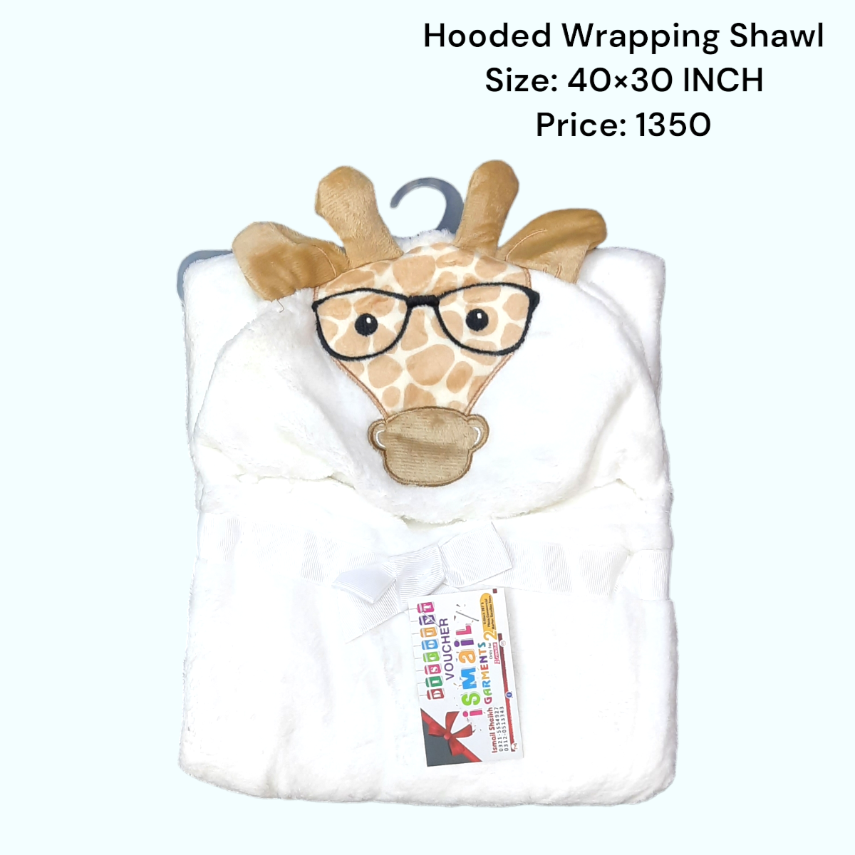 High Quality Hooded Wrapping Shawl - Cow Character