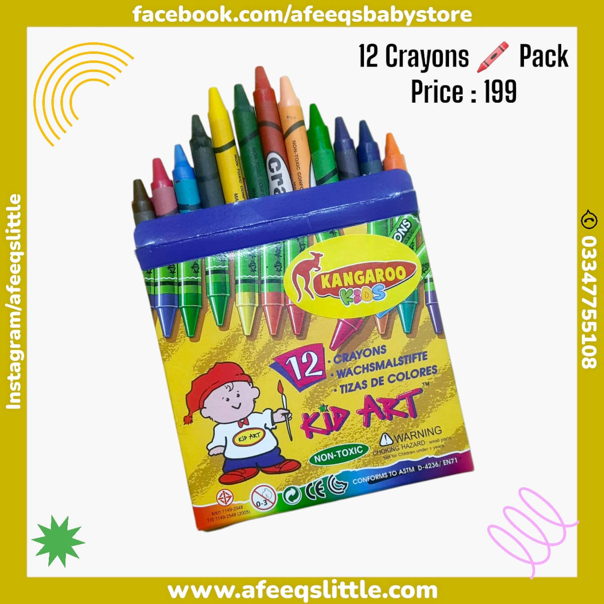 12 Crayons Pack Imported