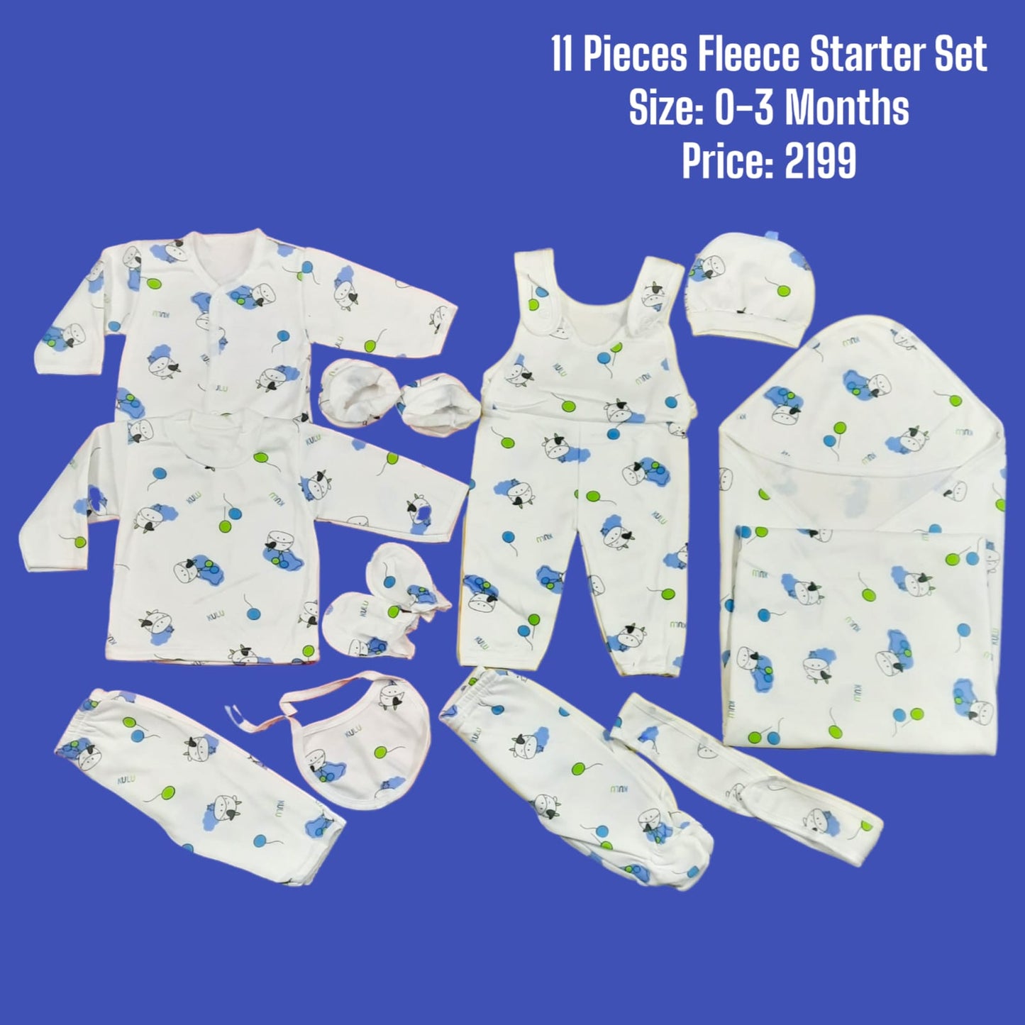 11 Pieces Fleece Starter Set 0-3month