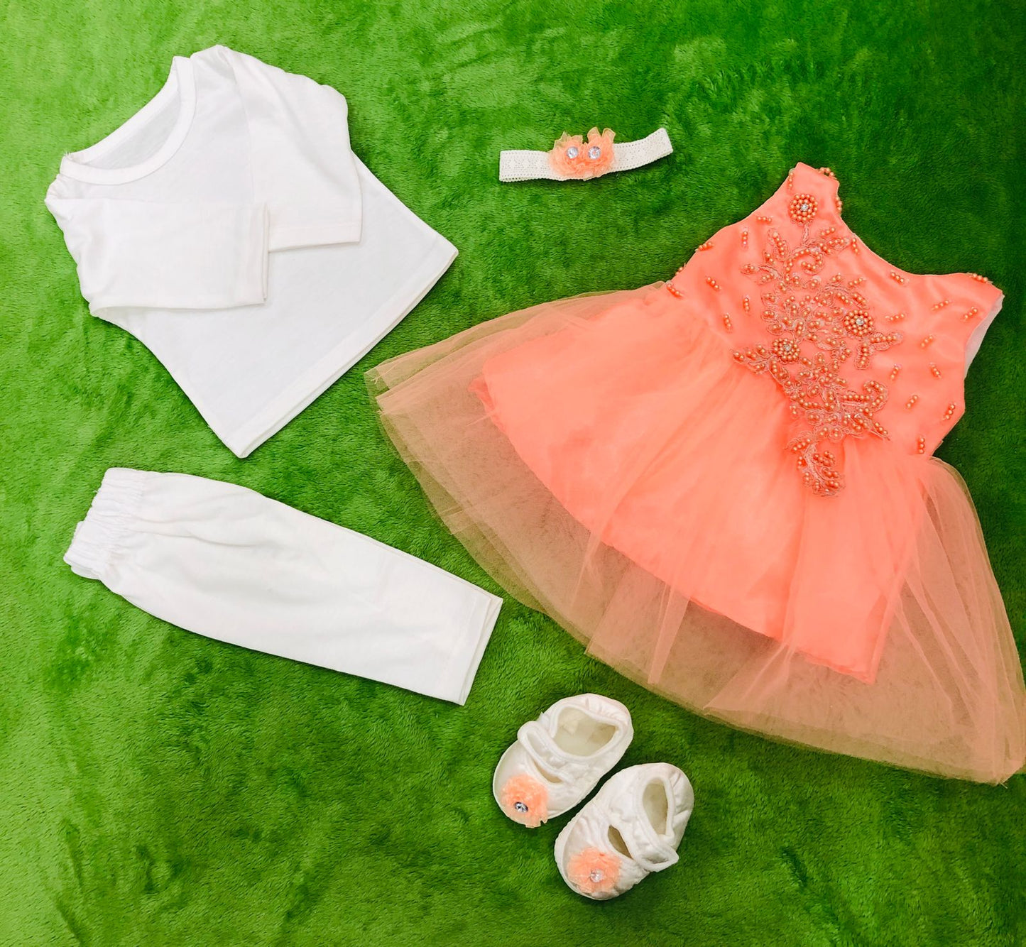 Beautiful Baby Girl frock set embroidered 0-6month