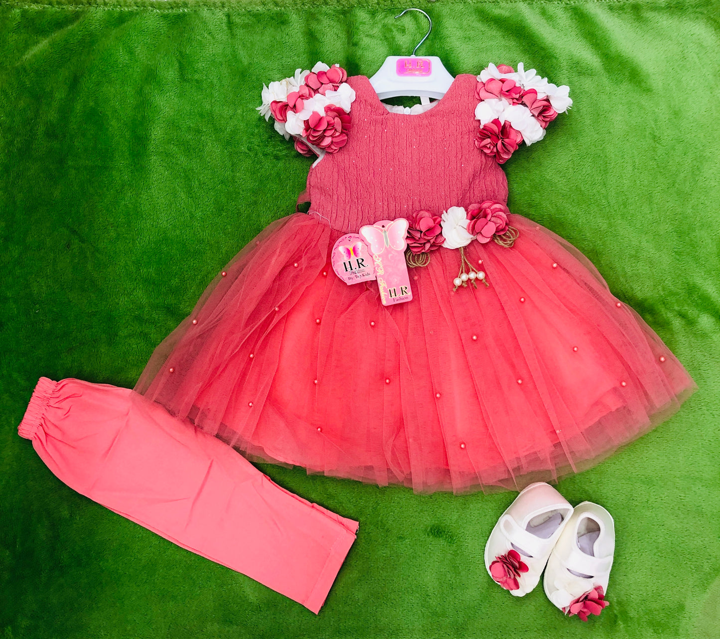 Baby girl fancy frock with shoes