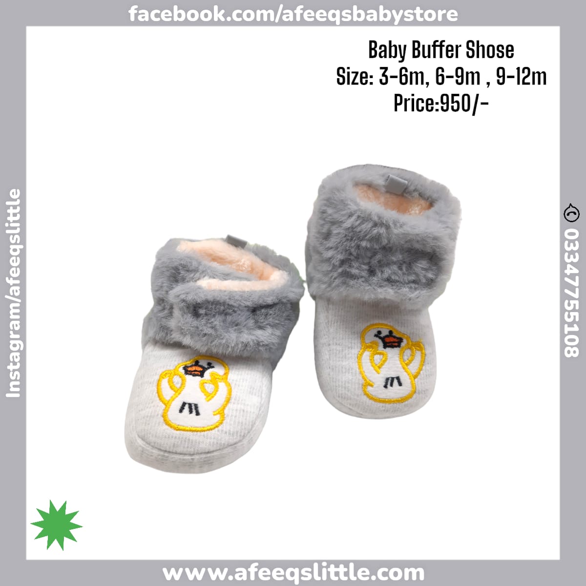 Soft & Warm Gray Baby Shoes