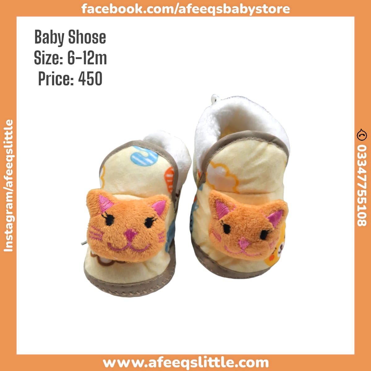 Cute Cat Warm Baby Shoes