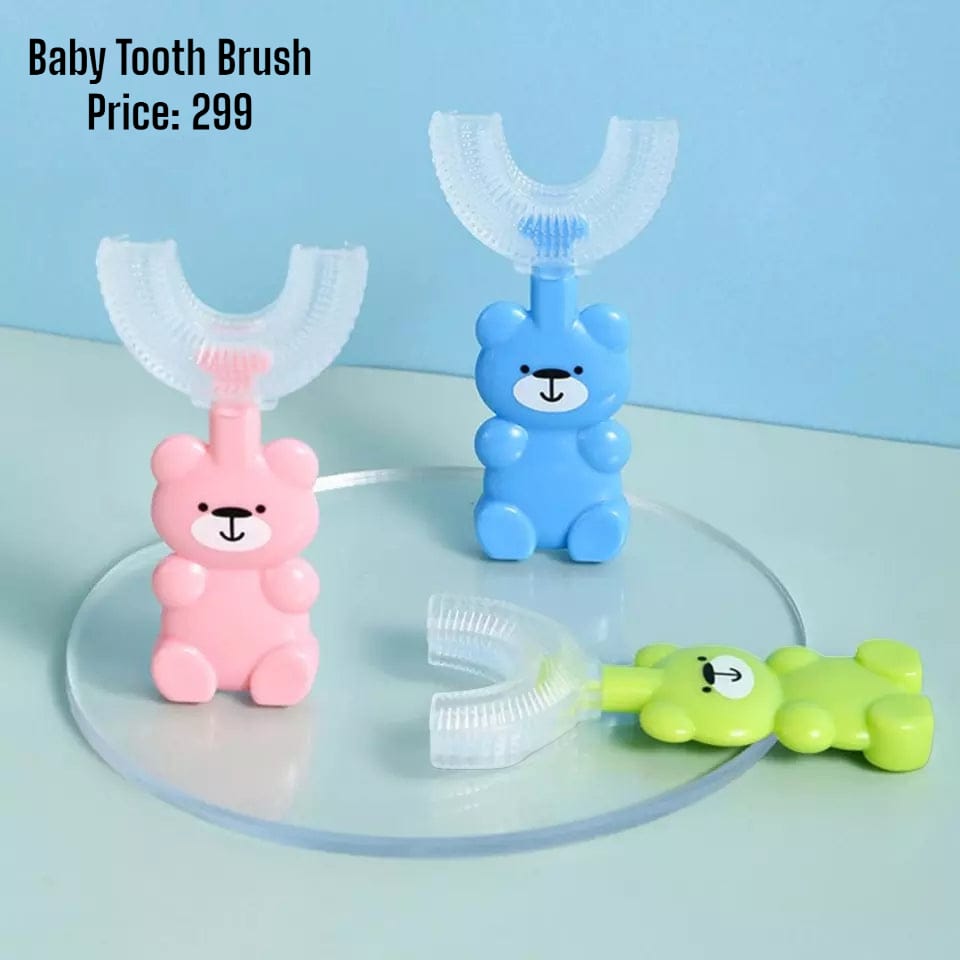 U Shaped Baby Tooth Brush Bear CHaracter