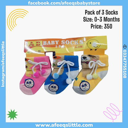 Pack of 3 Booties 0-3month