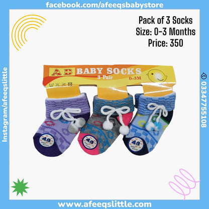 Pack of 3 Booties 0-3month