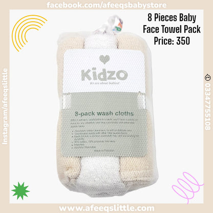 8 Pieces Baby Face Towels Pack