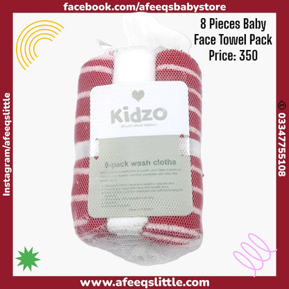 8 Pieces Baby Face Towels Pack