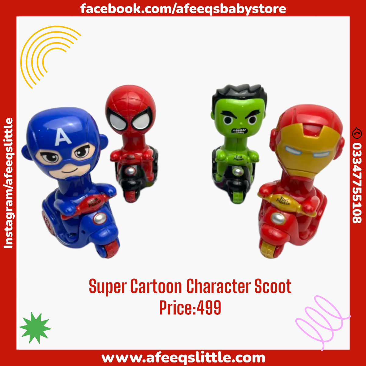 Super Cartoon Character Scooter Toy