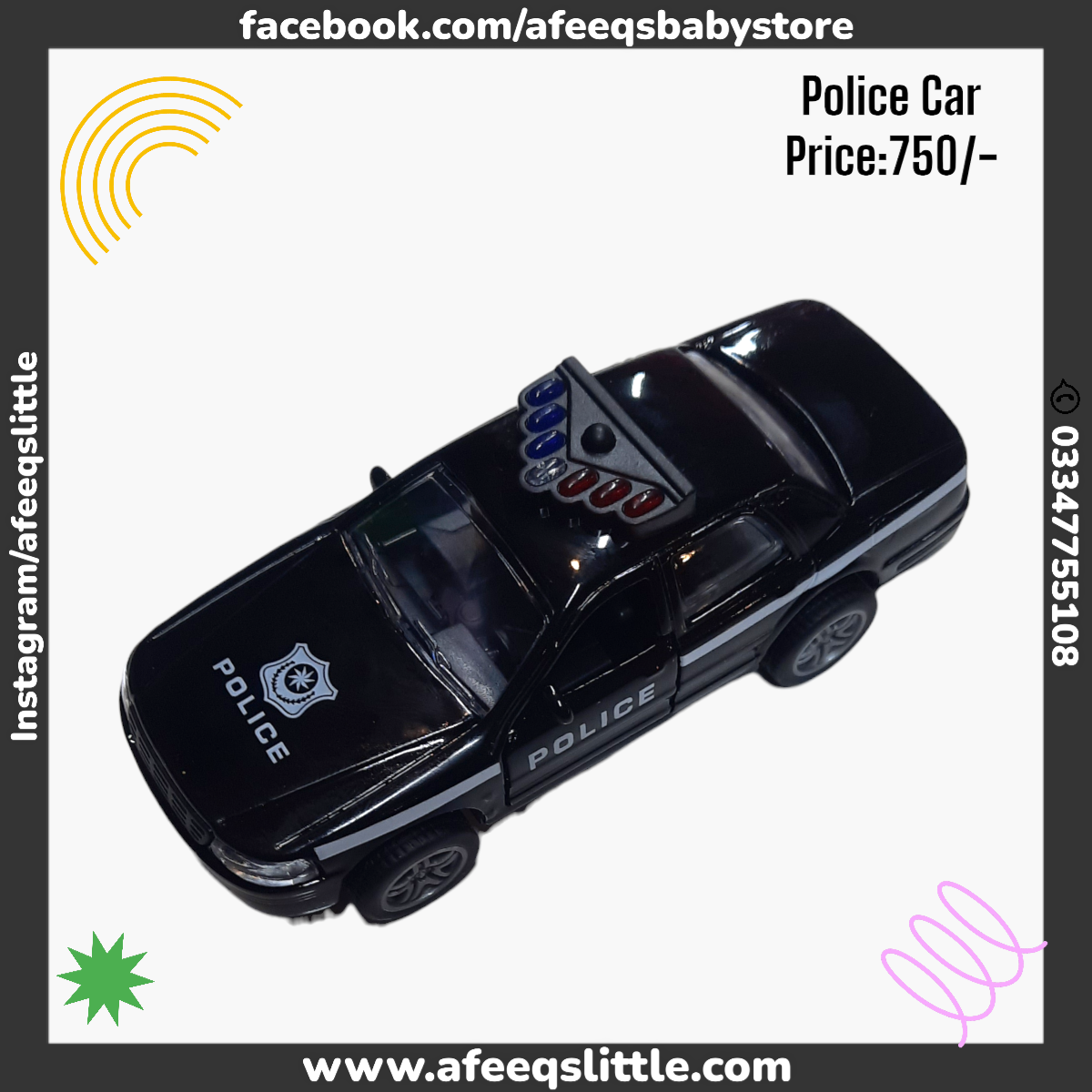 Pullback Die-cast Police Toy Car