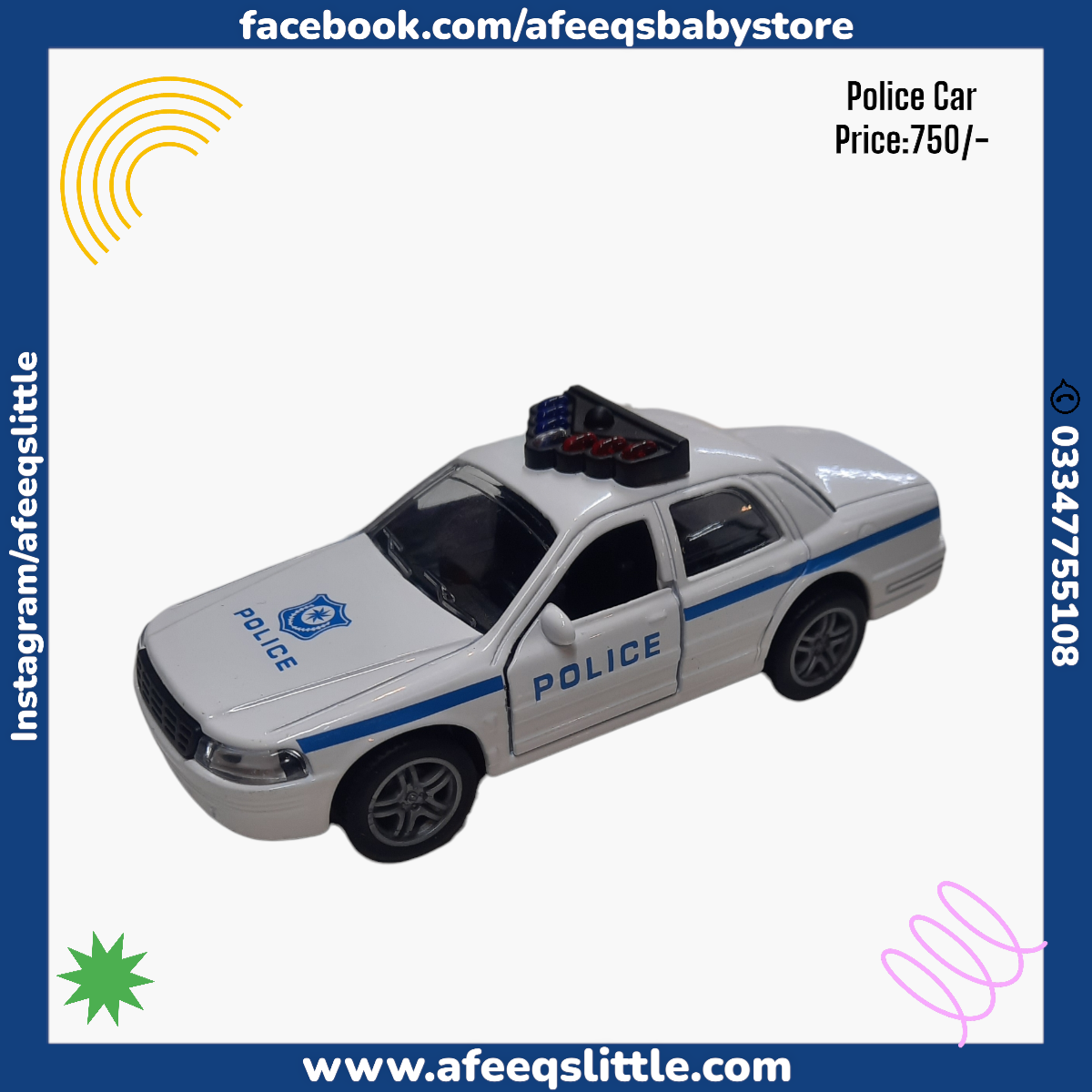 Pullback Die-cast Police Toy Car