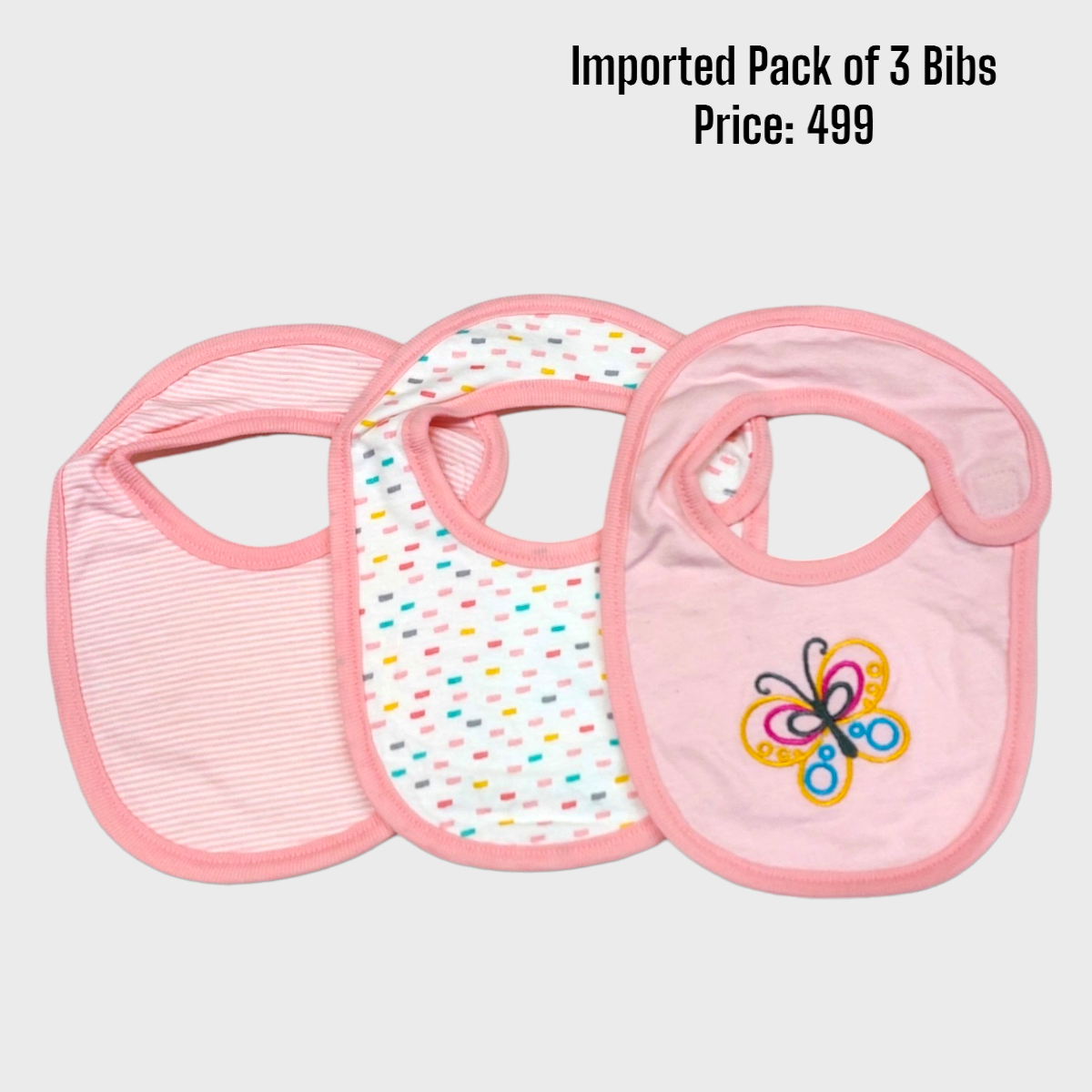 Imported Pack of 3 Bibs