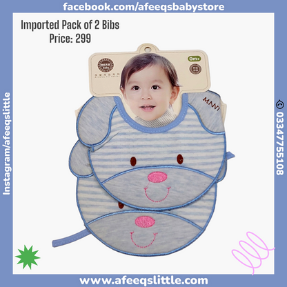 Imported Pack of 2 Bibs