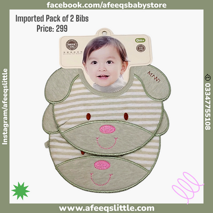 Imported Pack of 2 Bibs