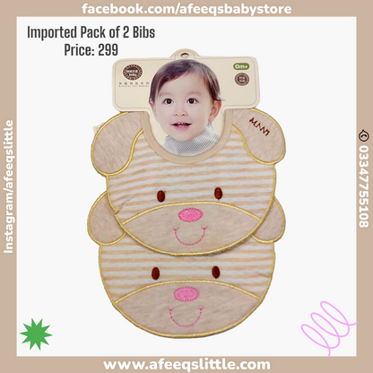 Imported Pack of 2 Bibs