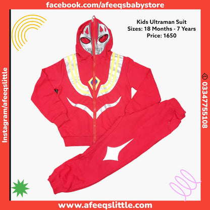 Kids Ultraman facemask Suit Thick Terry