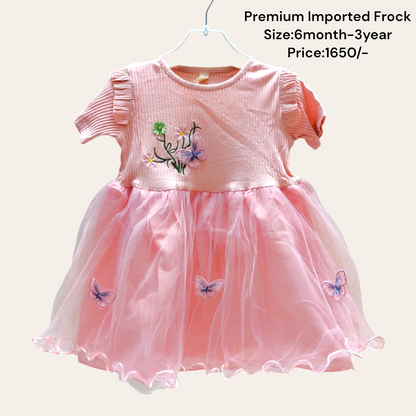 Premium Girls Frock Butterfly
