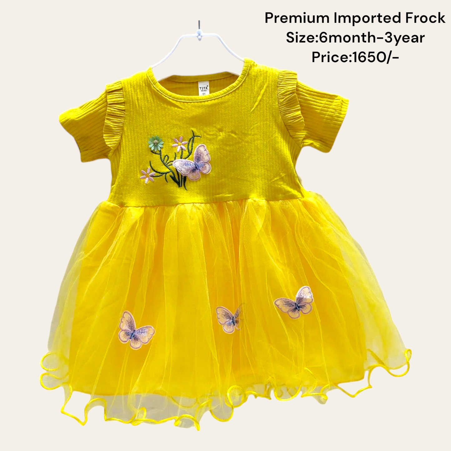 Premium Girls Frock Butterfly