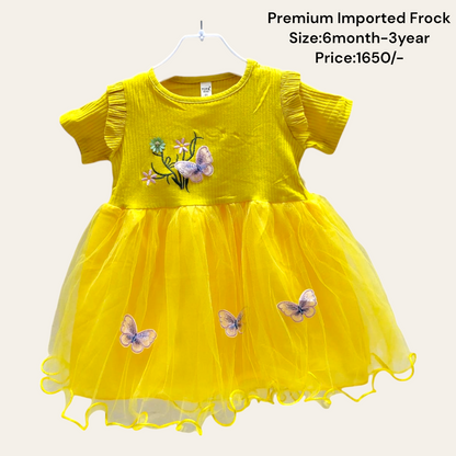 Premium Girls Frock Butterfly